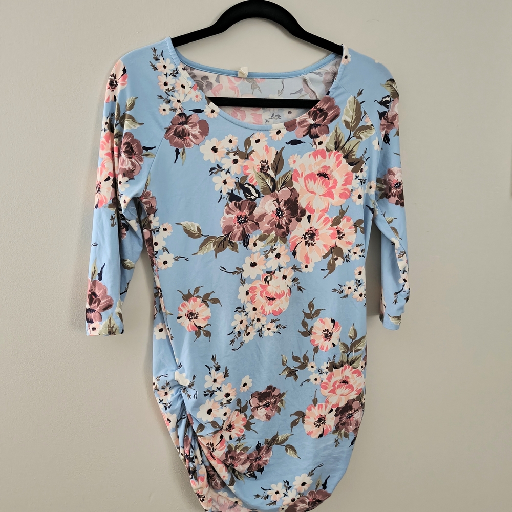 Floral Blue Women's Top